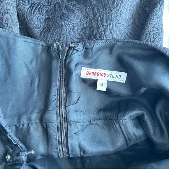 Georgiou Studio Black Jacquard Mini Dress - Picture 6 of 7